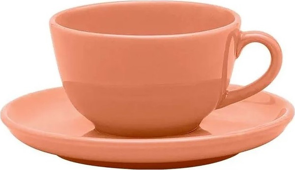 Чашка с блюдцем Oxford Flat Shape Apricot 136080 AO04-1A03 - фото