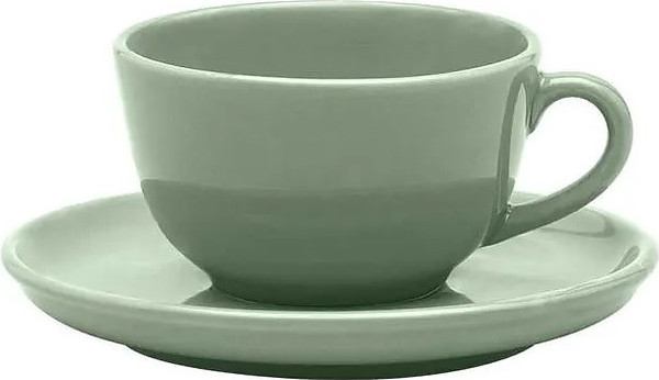 Чашка с блюдцем Oxford Flat Shape Matcha 136122 AO04-1A04 - фото