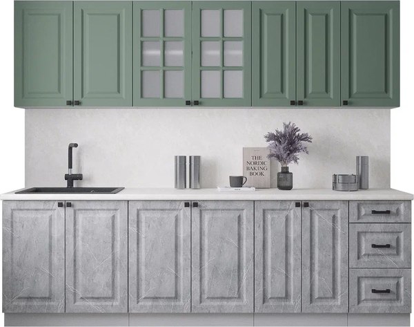 Кухонный гарнитур Интерлиния Мила Деко 2.6А - фото