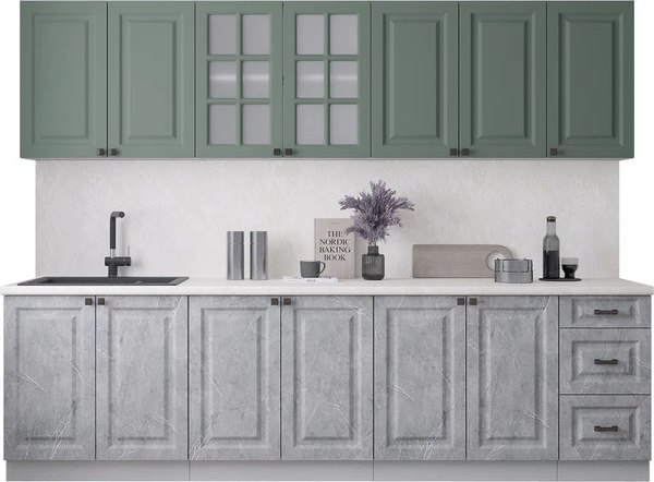 Кухонный гарнитур Интерлиния Мила Деко 2.8А - фото