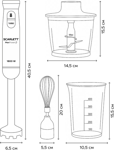 Блендер погружной Scarlett SC-HB42F88 (сталь)