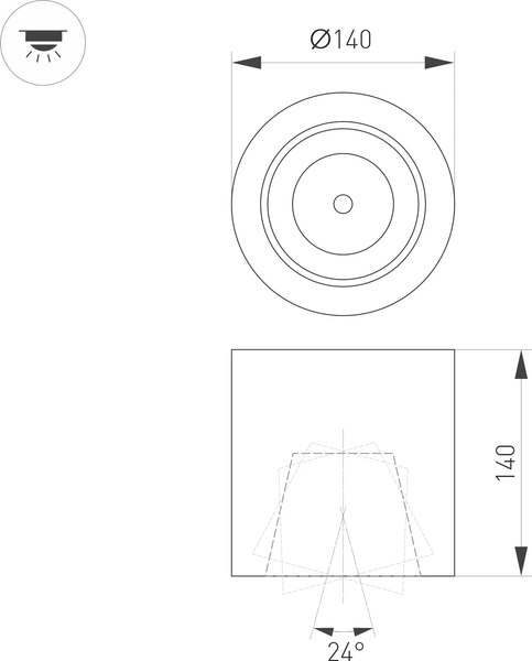 Точечный светильник Arlight SP-FOCUS-R140-30W Day White / 021428