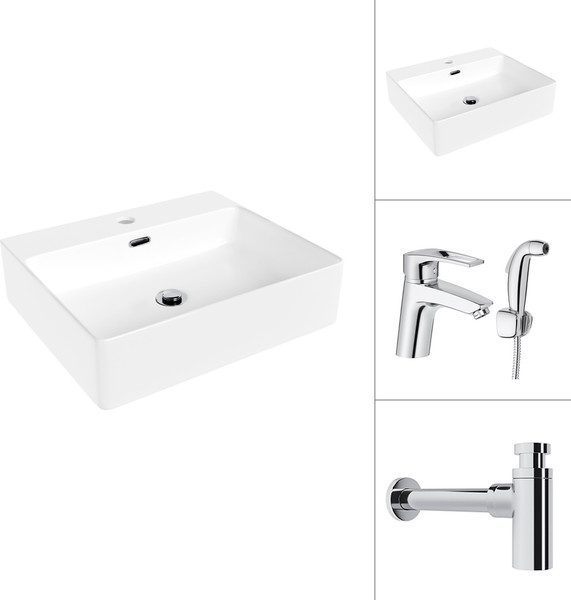 Умывальник со смесителем Lauter 21478 + Spray 21CK308C с сифоном 21635CH - фото