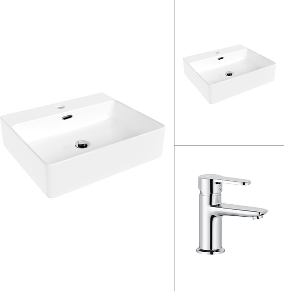 Умывальник со смесителем Lauter 21478 + Jet 21AM12361 - фото