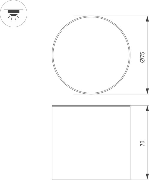 Точечный светильник Arlight SP-CYLINDO-R75-7W Day4000 BK 110deg / 043965