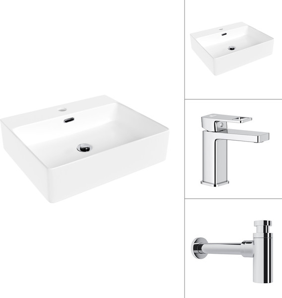 Умывальник со смесителем Lauter 21478 + Cascade 21СК655C с сифоном 21635CH - фото