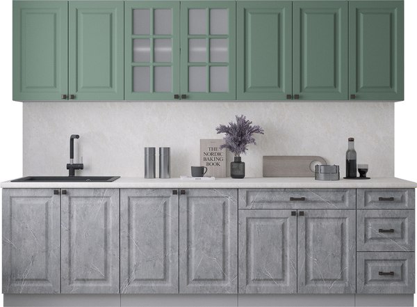 Кухонный гарнитур Интерлиния Мила Деко 2.8Б - фото