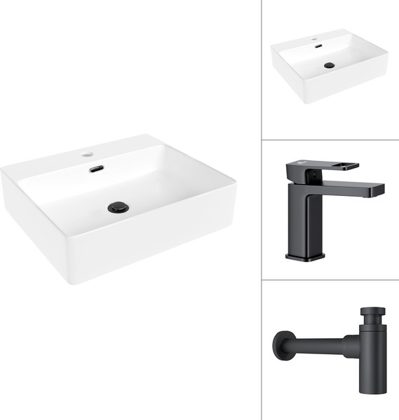 Умывальник со смесителем Lauter 21478 + Cascade 21СК655BS с сифоном 21635B - фото