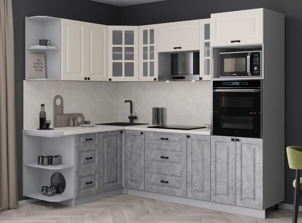 Кухонный гарнитур Интерлиния Мила Деко 1.68x2.4 LV