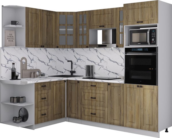 Кухонный гарнитур Интерлиния Мила Деко 1.68x2.4 LV - фото