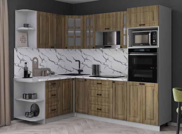 Кухонный гарнитур Интерлиния Мила Деко 1.68x2.4 LV