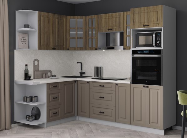 Кухонный гарнитур Интерлиния Мила Деко 1.68x2.4 LV