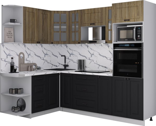 Кухонный гарнитур Интерлиния Мила Деко 1.68x2.4 LV - фото