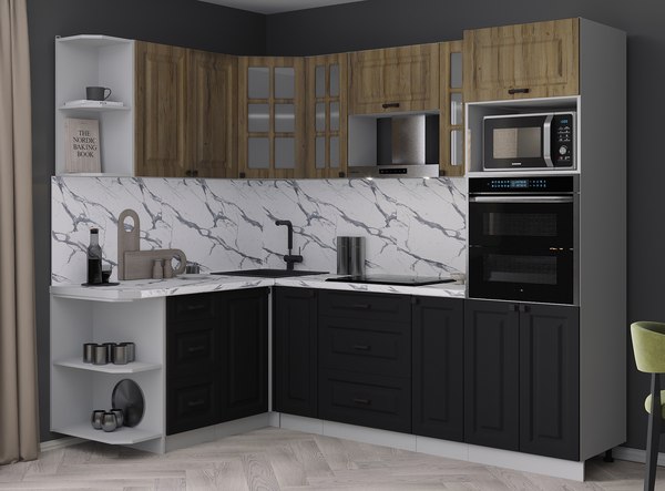 Кухонный гарнитур Интерлиния Мила Деко 1.68x2.4 LV