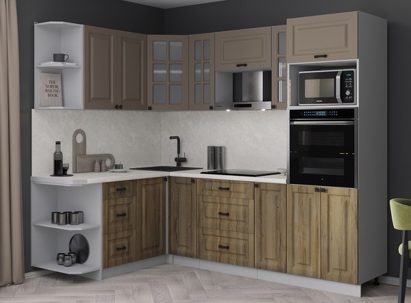 Кухонный гарнитур Интерлиния Мила Деко 1.68x2.4 LV