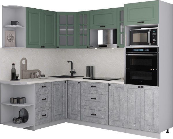 Кухонный гарнитур Интерлиния Мила Деко 1.68x2.4 LV - фото