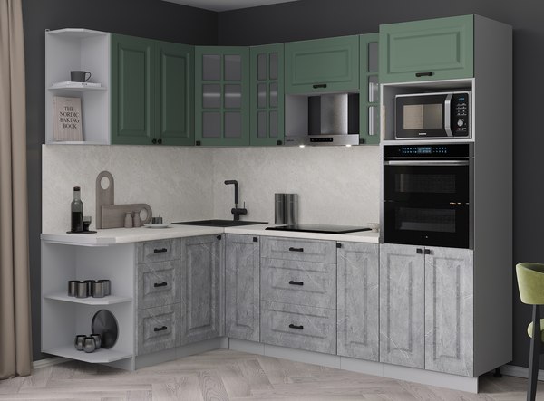 Кухонный гарнитур Интерлиния Мила Деко 1.68x2.4 LV