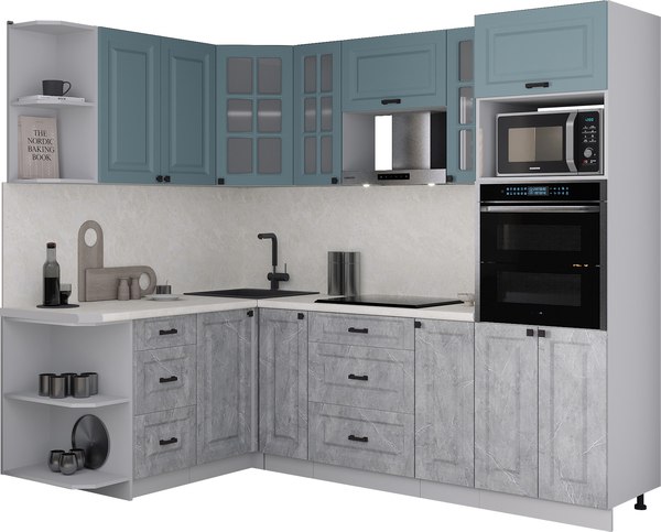 Кухонный гарнитур Интерлиния Мила Деко 1.68x2.4 LV - фото