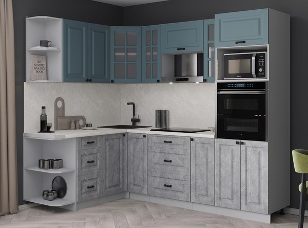 Кухонный гарнитур Интерлиния Мила Деко 1.68x2.4 LV