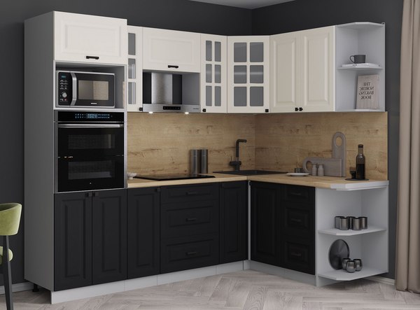 Кухонный гарнитур Интерлиния Мила Деко 1.68x2.4 PR