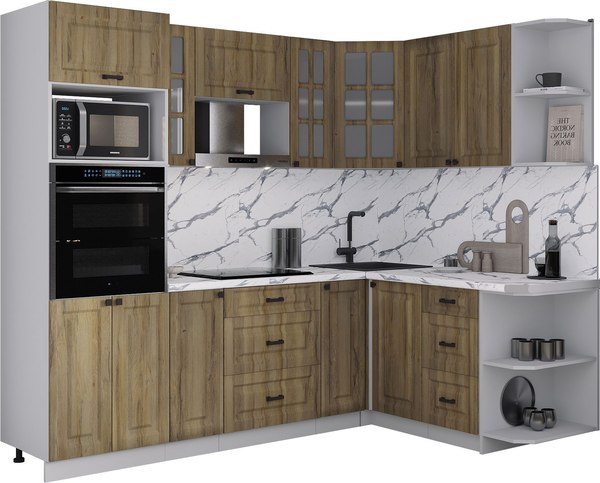 Кухонный гарнитур Интерлиния Мила Деко 1.68x2.4 PR - фото
