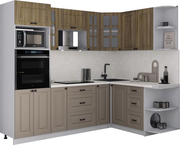 Кухонный гарнитур Интерлиния Мила Деко 1.68x2.4 PR - фото