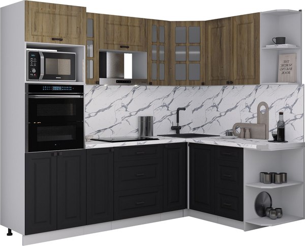 Кухонный гарнитур Интерлиния Мила Деко 1.68x2.4 PR - фото