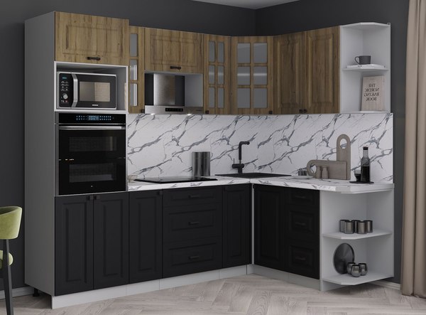 Кухонный гарнитур Интерлиния Мила Деко 1.68x2.4 PR