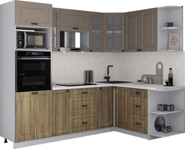 Кухонный гарнитур Интерлиния Мила Деко 1.68x2.4 PR - фото
