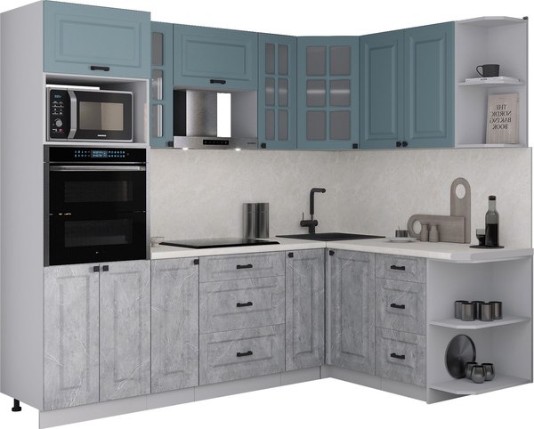 Кухонный гарнитур Интерлиния Мила Деко 1.68x2.4 PR - фото