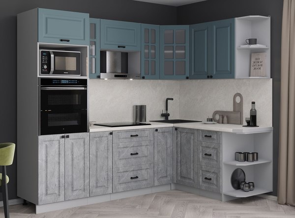 Кухонный гарнитур Интерлиния Мила Деко 1.68x2.4 PR