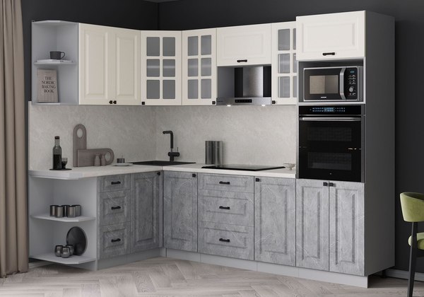 Кухонный гарнитур Интерлиния Мила Деко 1.68x2.6 LV