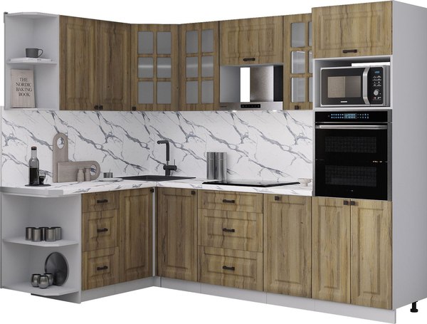 Кухонный гарнитур Интерлиния Мила Деко 1.68x2.6 LV - фото
