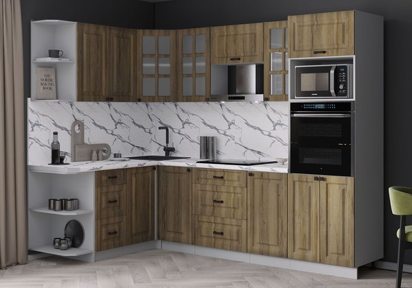 Кухонный гарнитур Интерлиния Мила Деко 1.68x2.6 LV