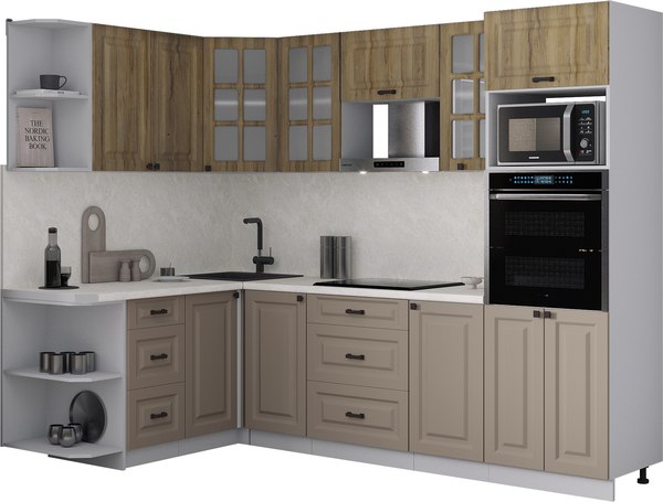 Кухонный гарнитур Интерлиния Мила Деко 1.68x2.6 LV - фото