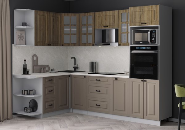 Кухонный гарнитур Интерлиния Мила Деко 1.68x2.6 LV