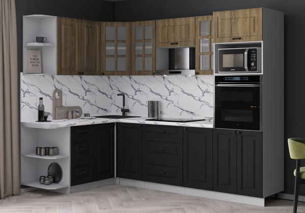 Кухонный гарнитур Интерлиния Мила Деко 1.68x2.6 LV