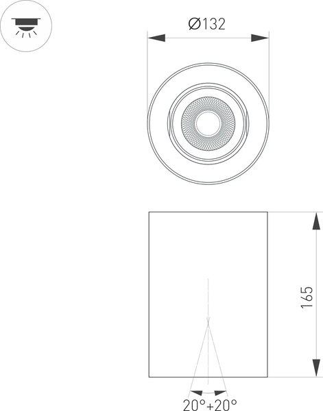 Точечный светильник Arlight SP-FOCUS-R132-24W Day4000 BK 50deg / 054876