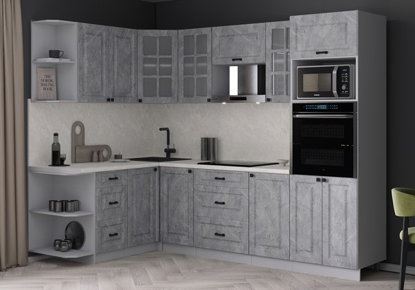 Кухонный гарнитур Интерлиния Мила Деко 1.68x2.6 LV