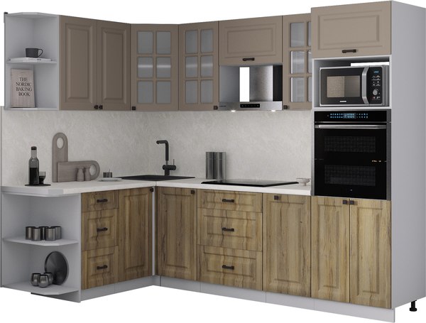 Кухонный гарнитур Интерлиния Мила Деко 1.68x2.6 LV - фото