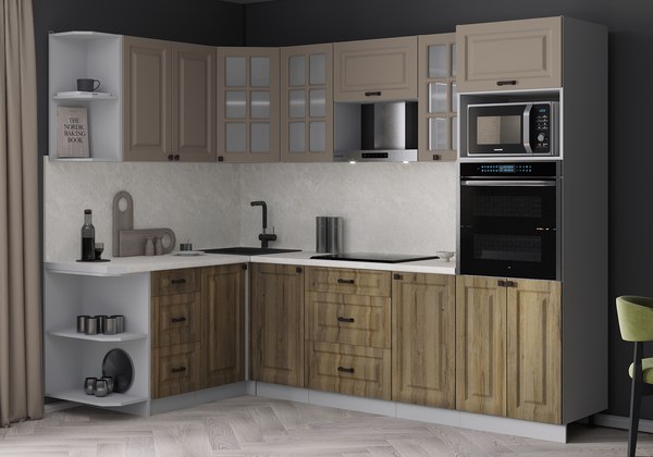 Кухонный гарнитур Интерлиния Мила Деко 1.68x2.6 LV