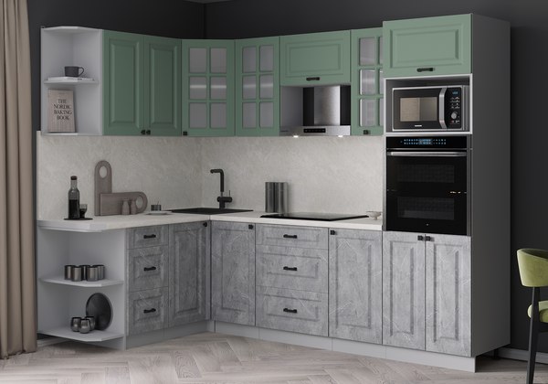 Кухонный гарнитур Интерлиния Мила Деко 1.68x2.6 LV