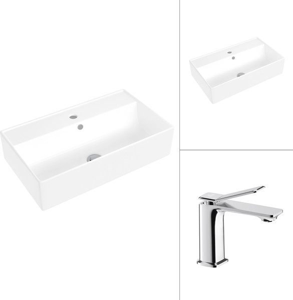 Умывальник со смесителем Lauter 21855 + Allure 21C618С - фото