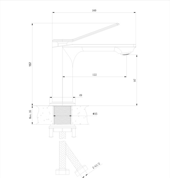 Умывальник со смесителем Lauter 21855 + Allure 21C618С