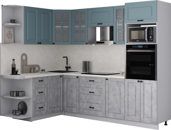 Кухонный гарнитур Интерлиния Мила Деко 1.68x2.6 LV - фото