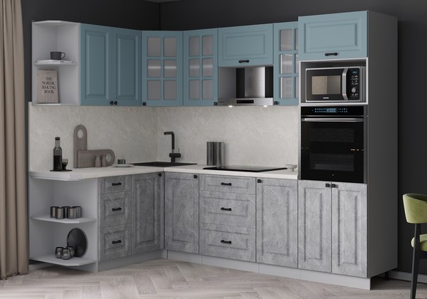 Кухонный гарнитур Интерлиния Мила Деко 1.68x2.6 LV