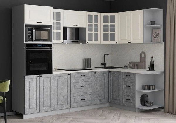 Кухонный гарнитур Интерлиния Мила Деко 1.68x2.6 PR