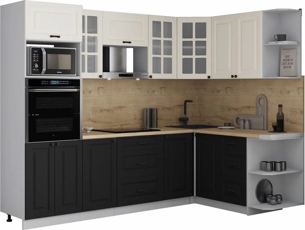 Кухонный гарнитур Интерлиния Мила Деко 1.68x2.6 PR - фото