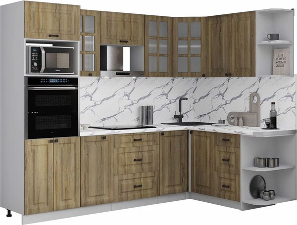 Кухонный гарнитур Интерлиния Мила Деко 1.68x2.6 PR - фото