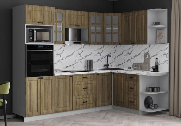 Кухонный гарнитур Интерлиния Мила Деко 1.68x2.6 PR